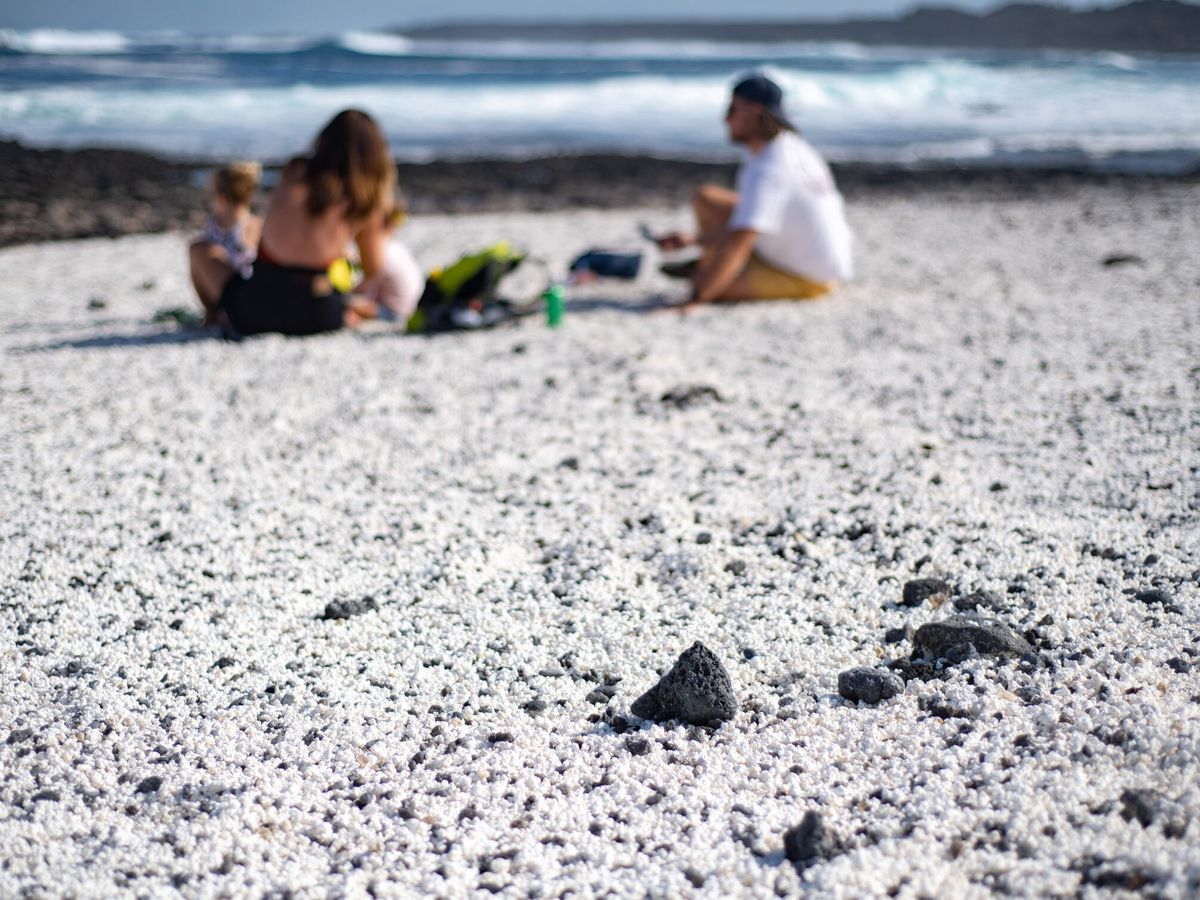 Foto: Una familia en una playa de Fuerteventura. (EFE/Carlos de Saá)