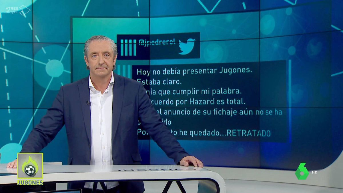 Josep Pedrerol queda "retratado" tras perder la apuesta de Hazard con el Real Madrid