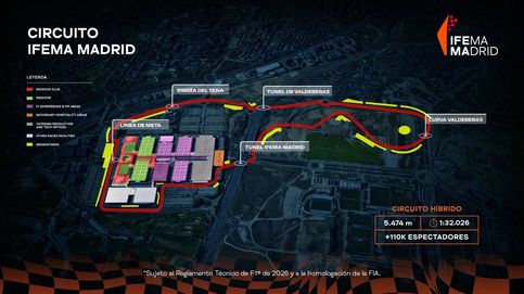Noticia de Túneles, cuatro zonas de adelantamiento y curva de 180 grados: así será el trazado del circuito urbano de IFEMA de Fórmula 1 de España
