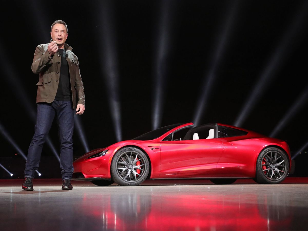 Foto: Elon Musk en la presentación de su modelo Roadster. (EFE)