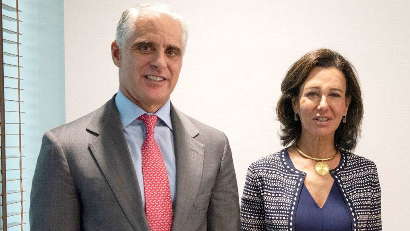 El financiero Andrea Orcel y Ana Botín, presidenta del Banco Santander. (EFE)