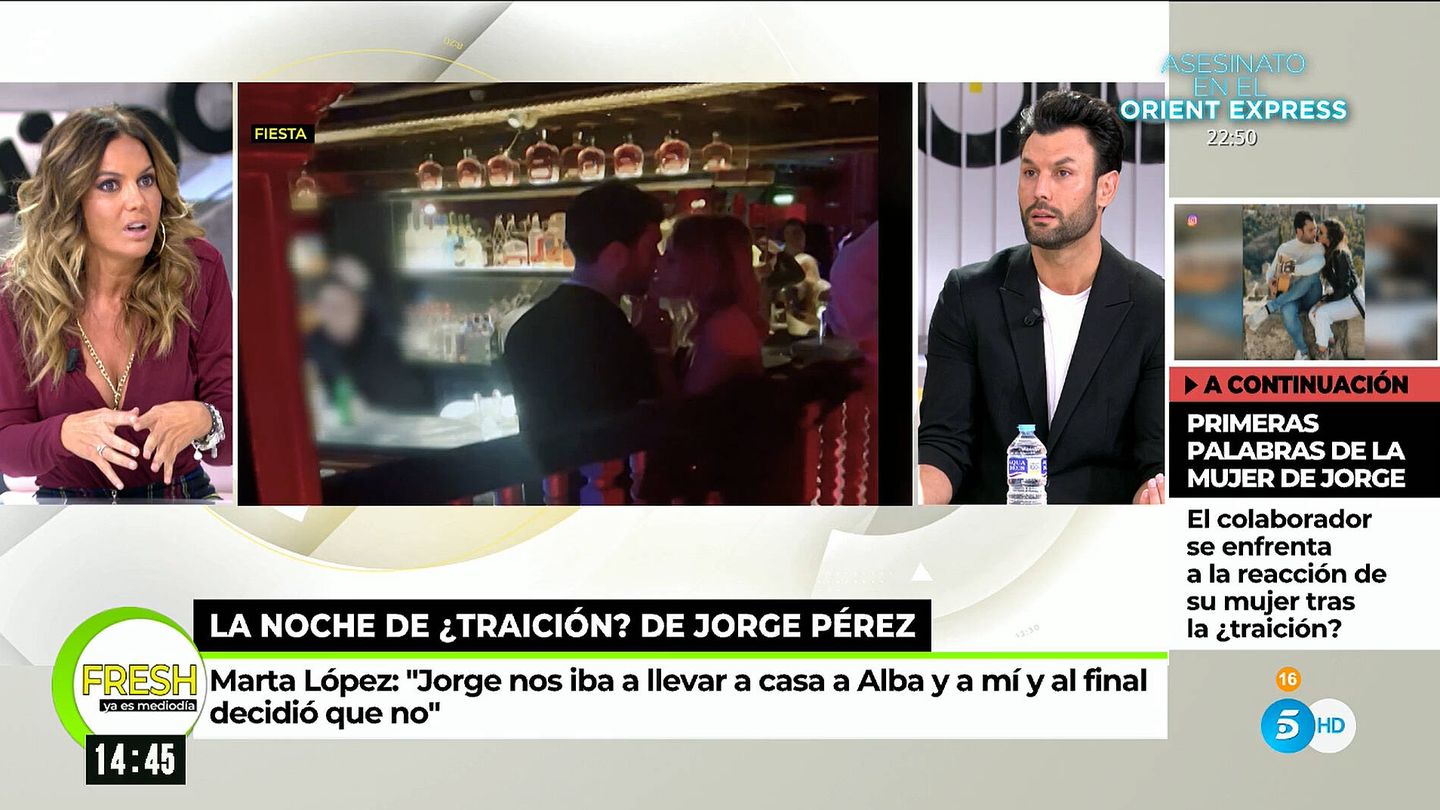 Marta López y Jorge Pérez, en 'Ya es mediodía'. (Telecinco)