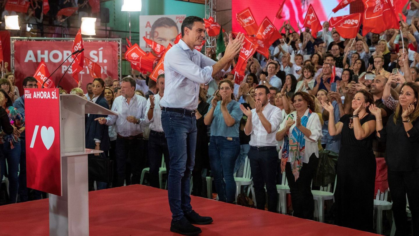 Pedro Sánchez, en campaña. (EFE)