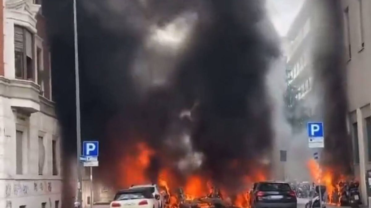 Vídeo de la fuerte explosión en Milán provocada por un camión con bombonas de oxígeno