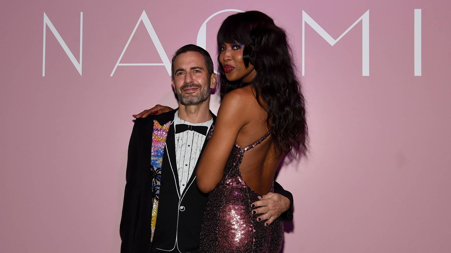 Marc Jacobs y Naomi Campbell. (Getty)
