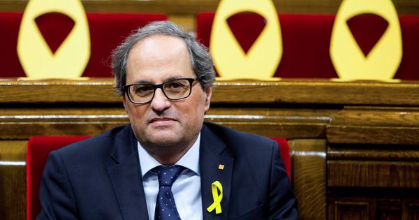 Foto: El presidente de la Generalitat Quim Torra al inicio de la sesión de control al gobierno catalán