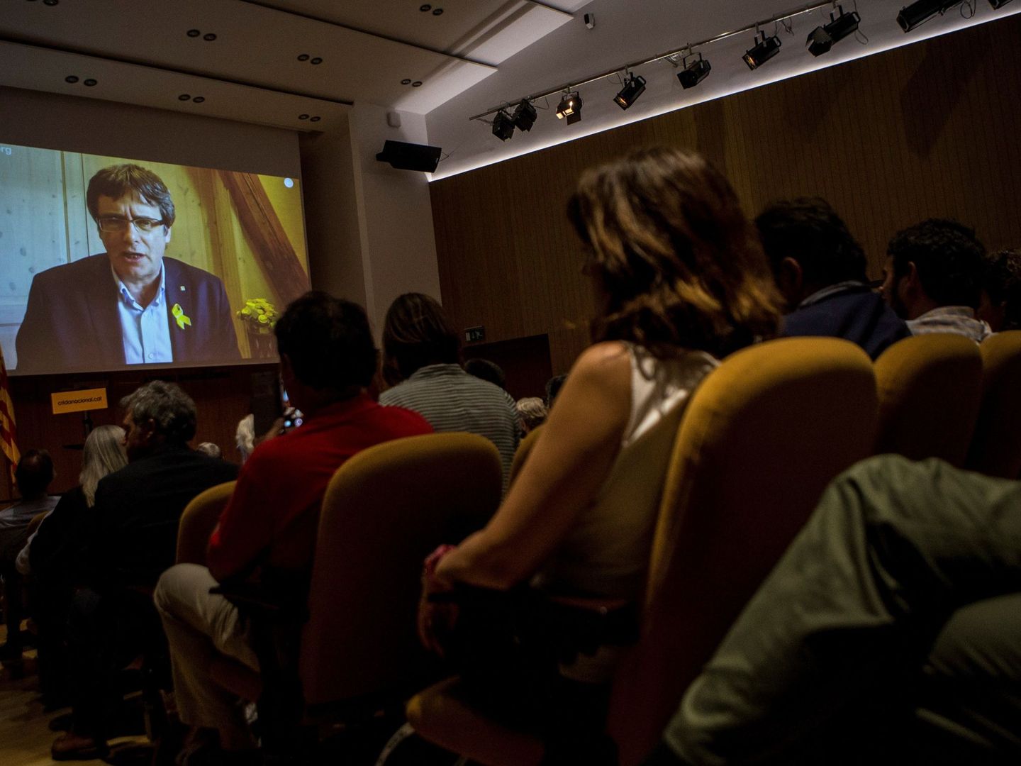 Puigdemont, durante la presentación de Crida Nacional per la República. (EFE)