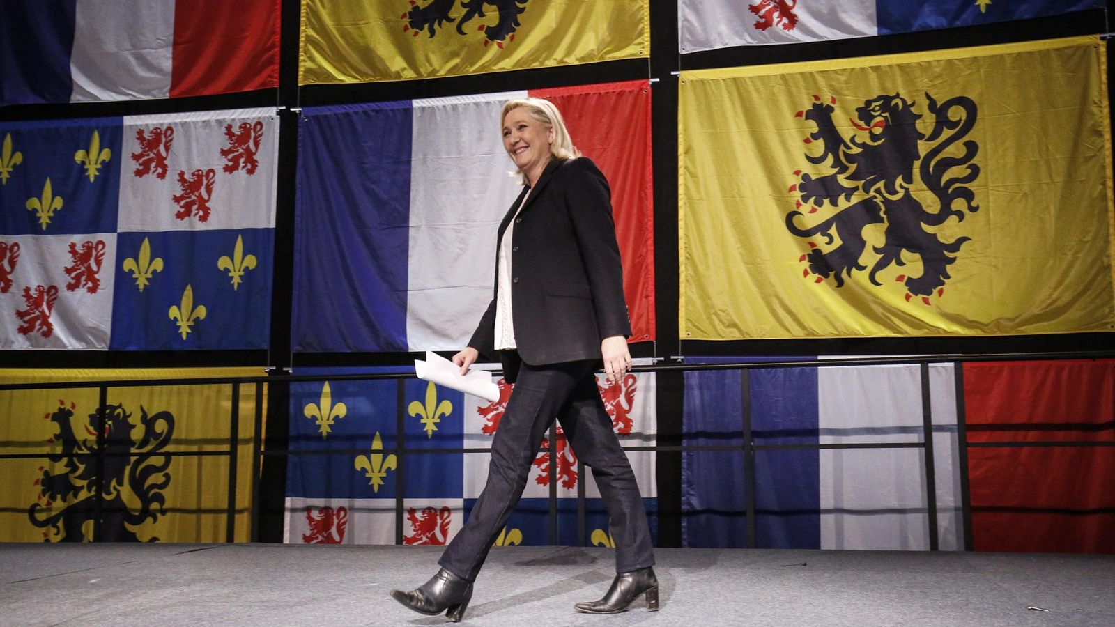 Foto: Marine Le Pen durante su comparecencia después de el Frente Nacional haya sido el partido más votad. (EFE)