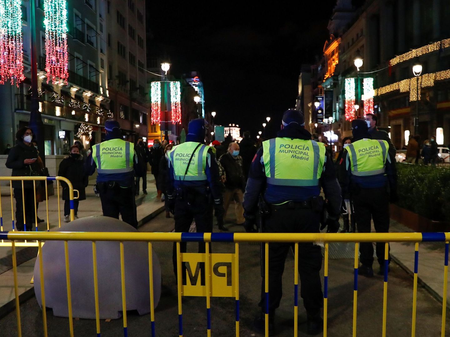 Dispositivo policial en Madrid durante la Navidad de 2020