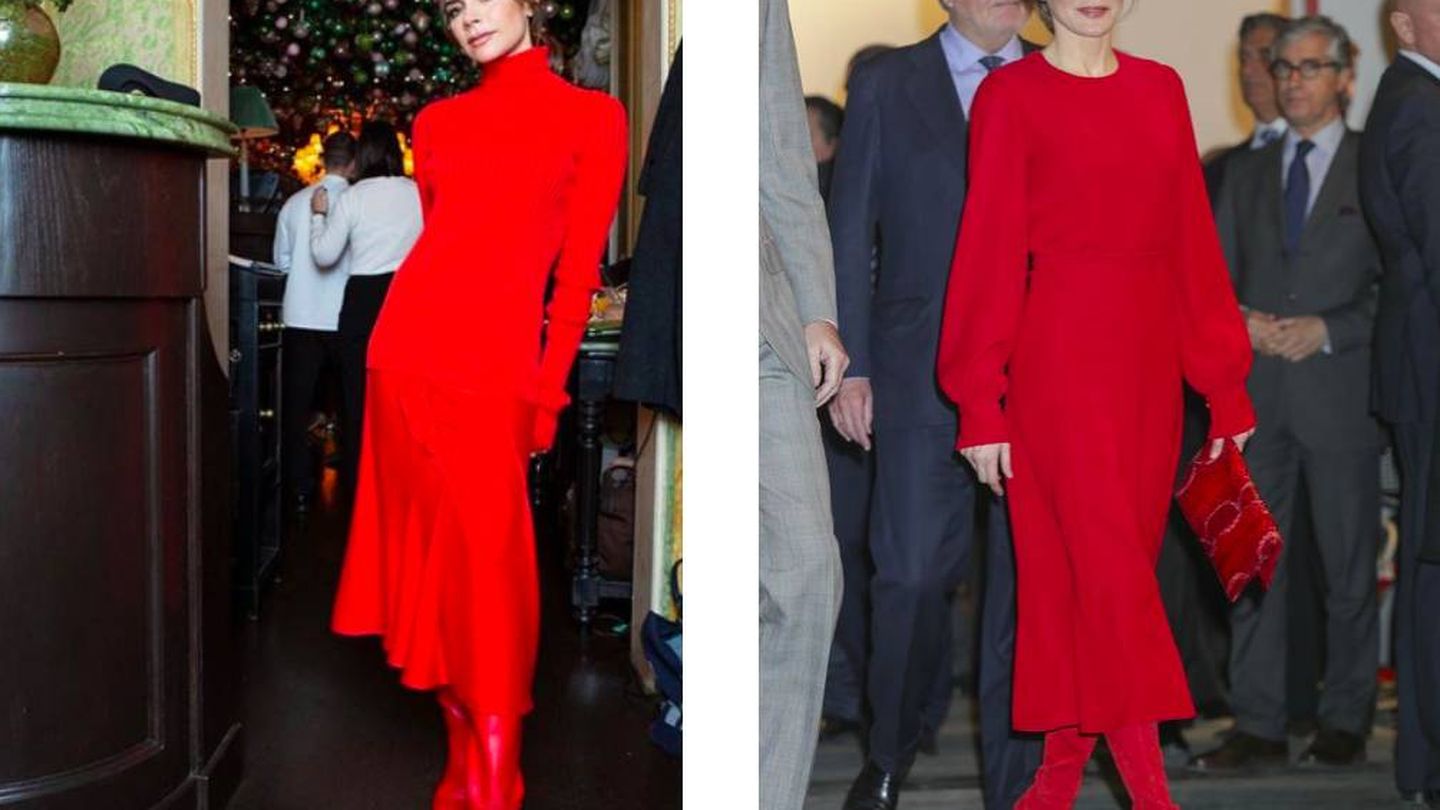 Juzga tú mismo, ¿se parecen ambos looks en rojo? (Pinterest)