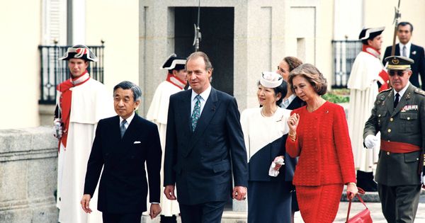 Foto: Los emperadores de Japón junto a don Juan Carlos y doña Sofía. (Getty)