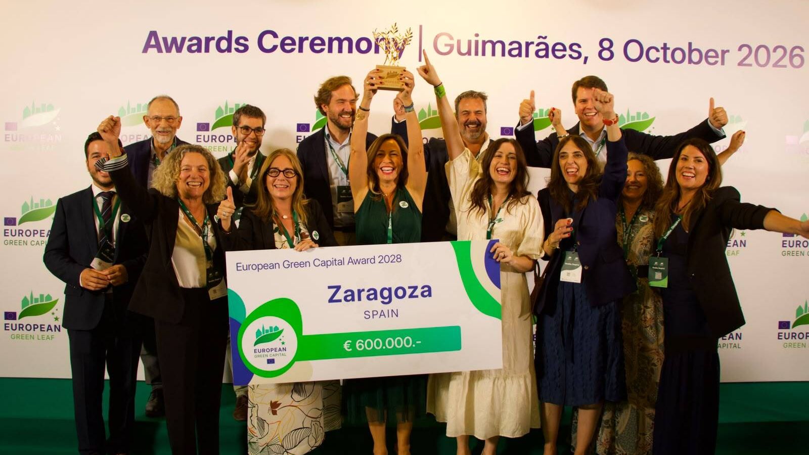 Zaragoza se impone a otras cuatro ciudades y es elegida Capital Verde Europea 2028
