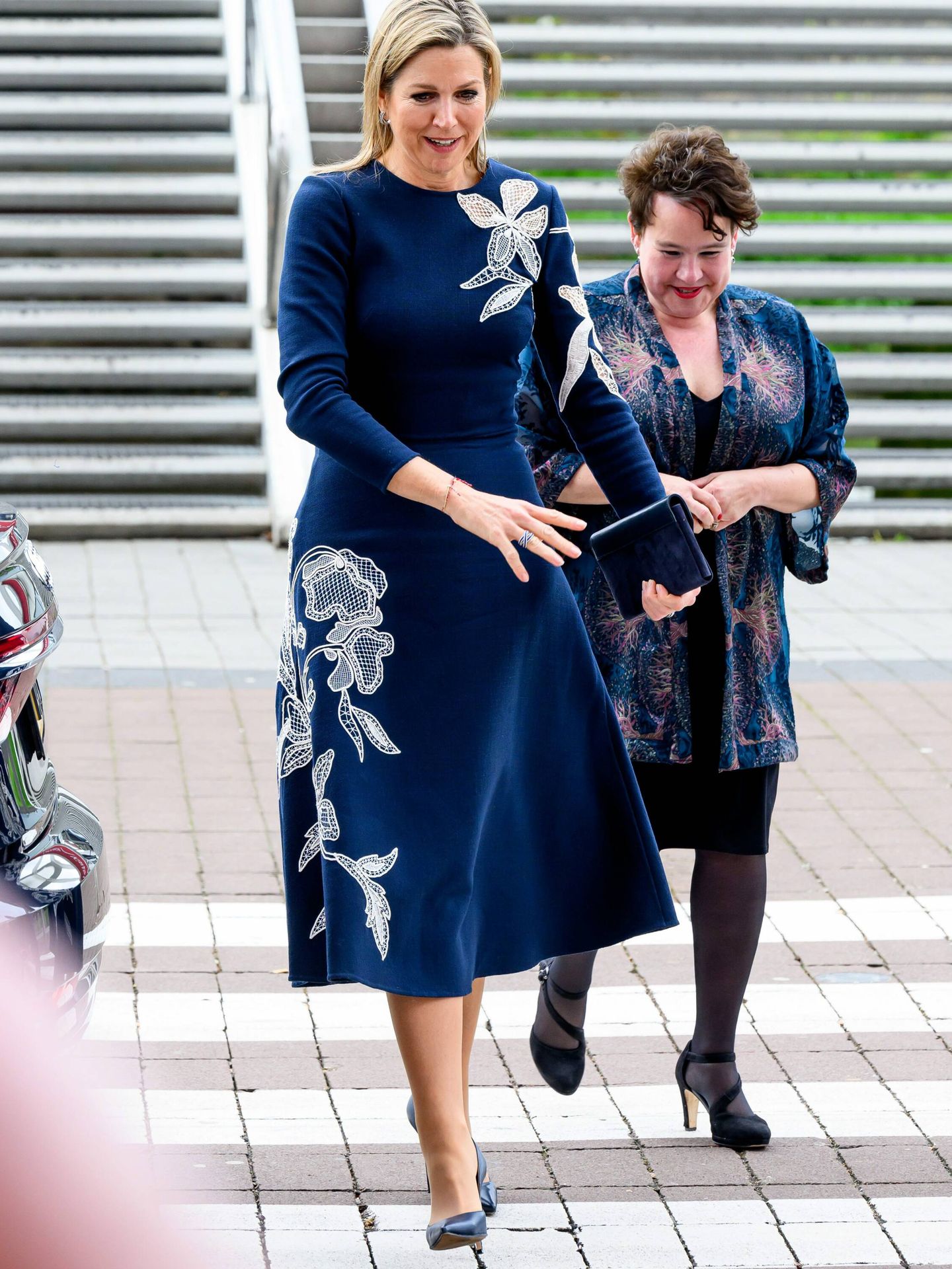 La reina Máxima con vestido de Oscar de la Renta. (CP)
