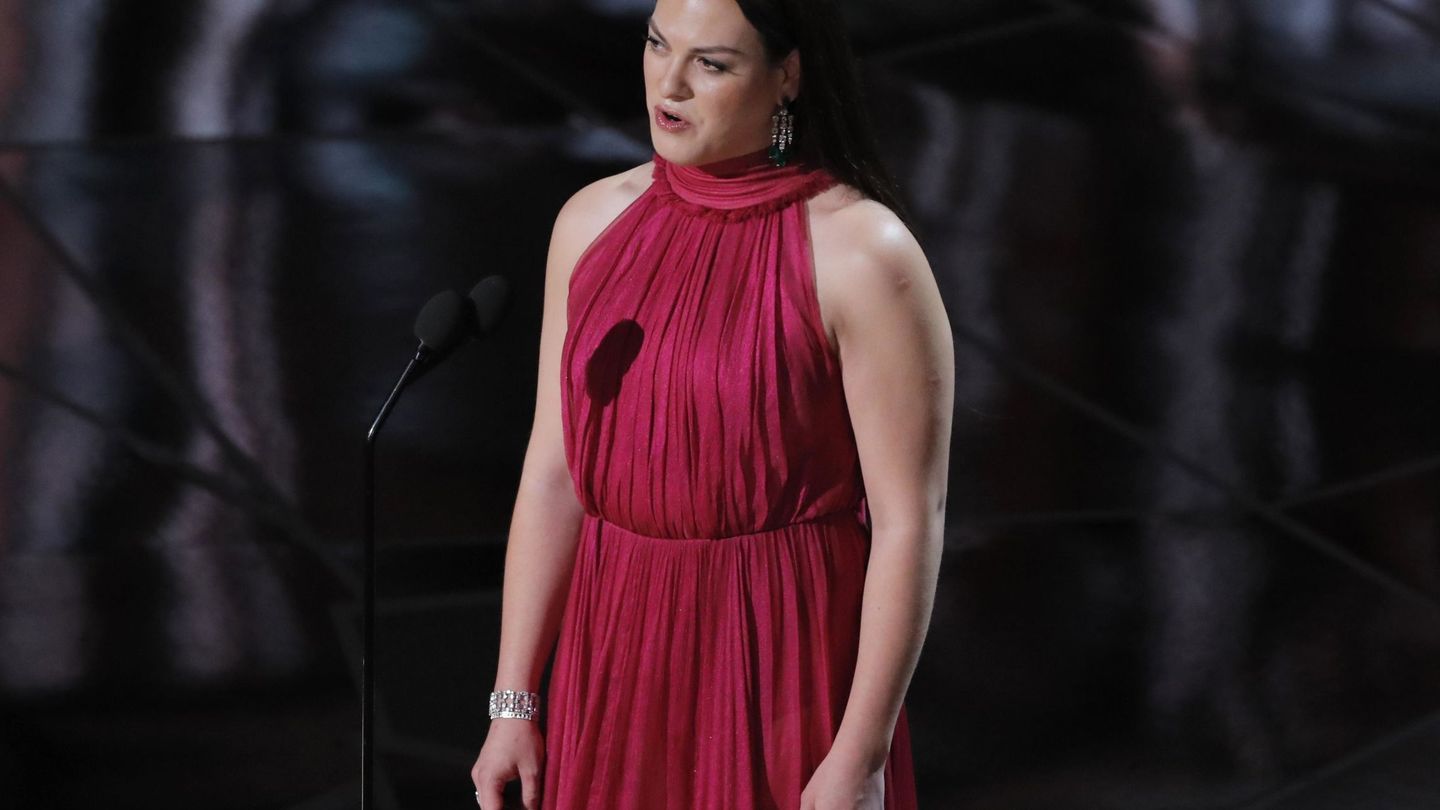 La actriz transexual chilena Daniela Vega en la gala de los Oscar 2018. (Reuters)