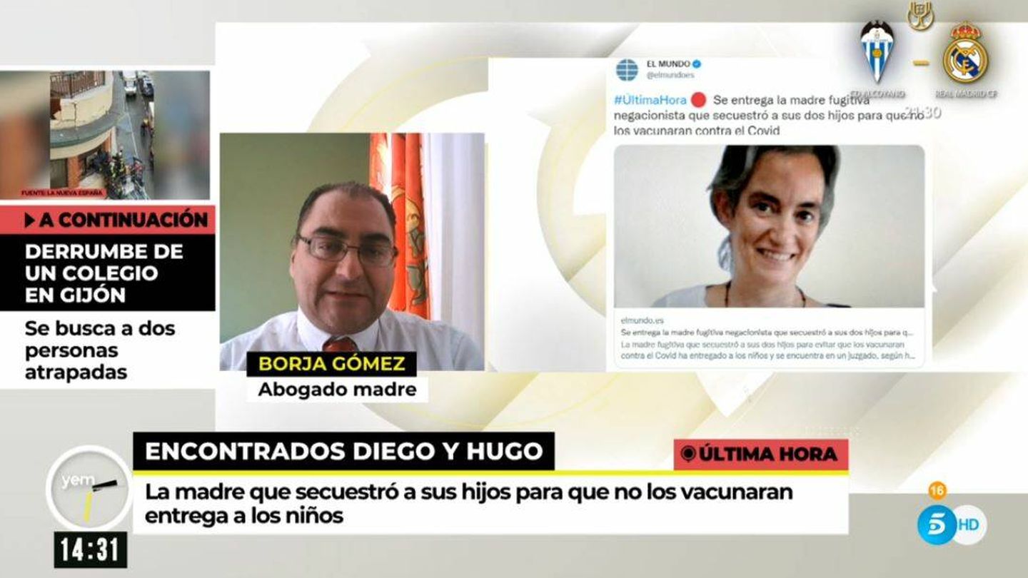 El abogado Borja Gómez en 'Ya es mediodía'. (Mediaset España)