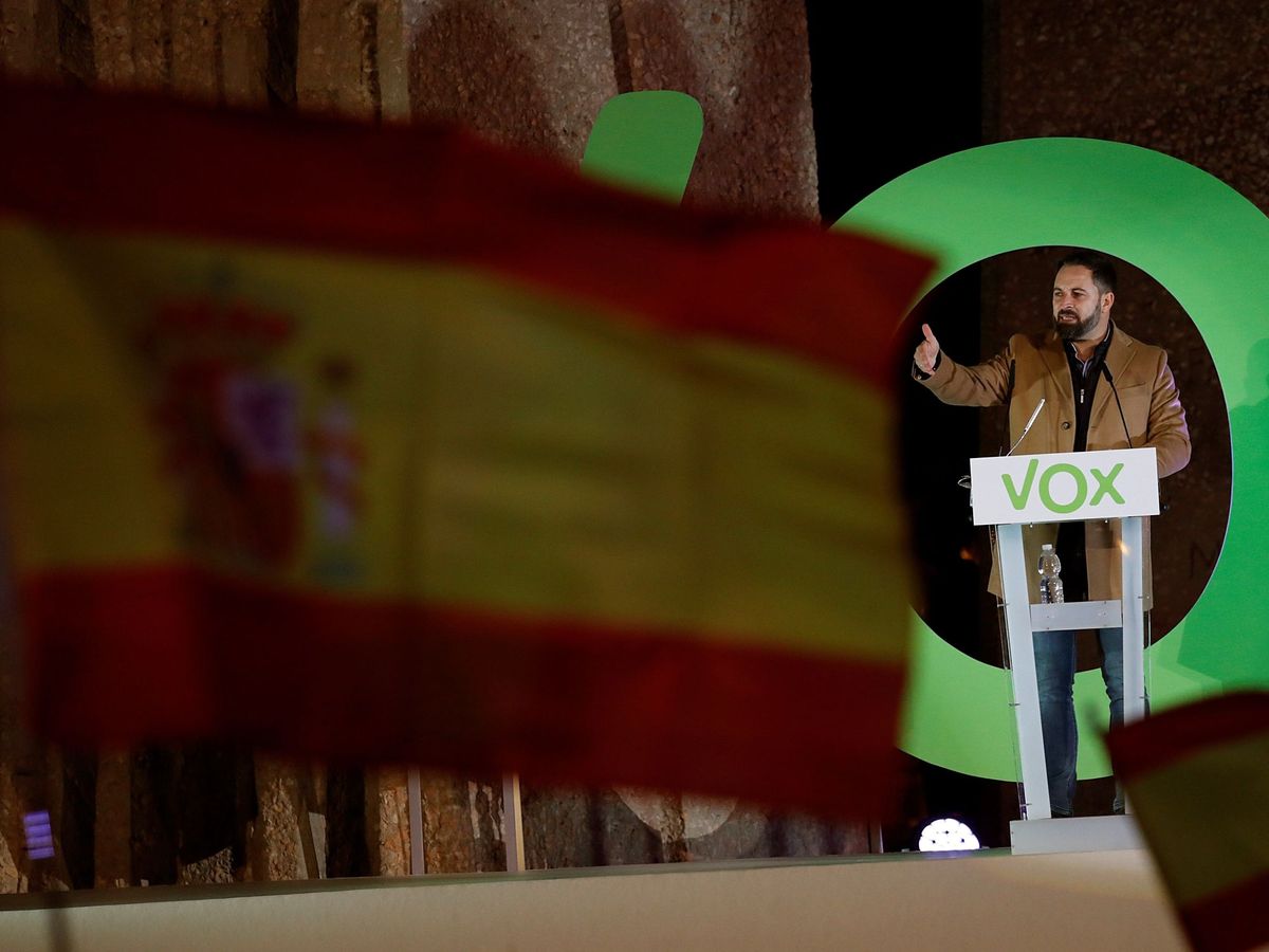 Foto: El líder de Vox, Santiago Abascal, en un acto público en diciembre. (EFE)