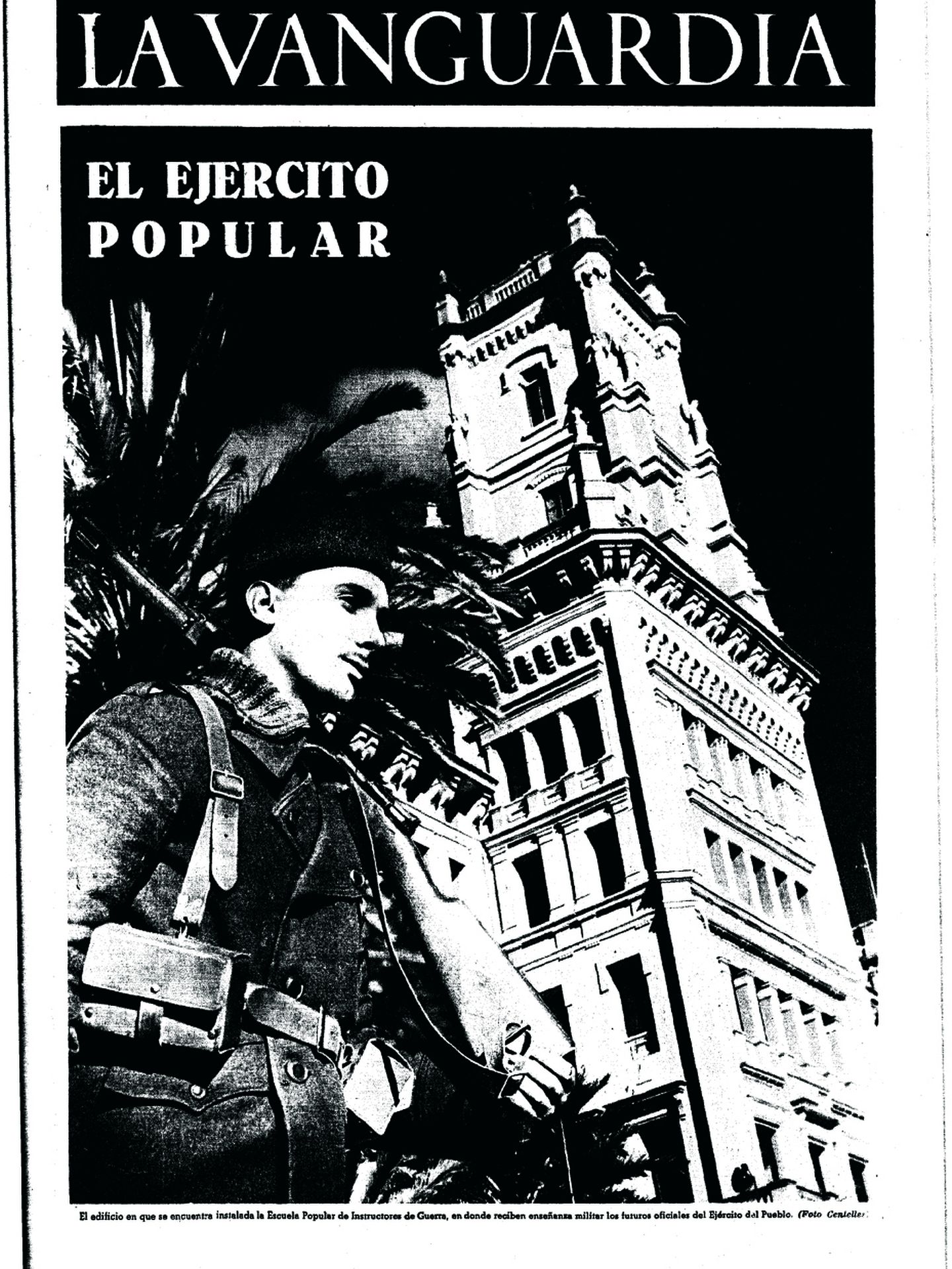Portada de La Vanguardia, 24 enero de 1937, con foto de Centelles.
