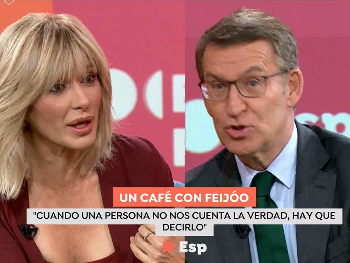 Foto: Susanna Griso y Feijóo, en 'Espejo público'. (Antena 3)