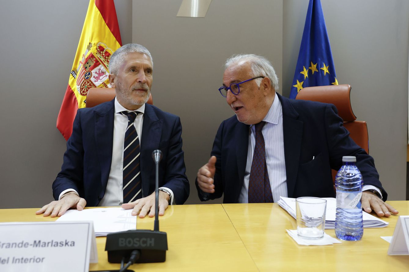 El ministro del Interior, Fernando Grande-Marlaska, y el director general de Tráfico, Pere Navarro.