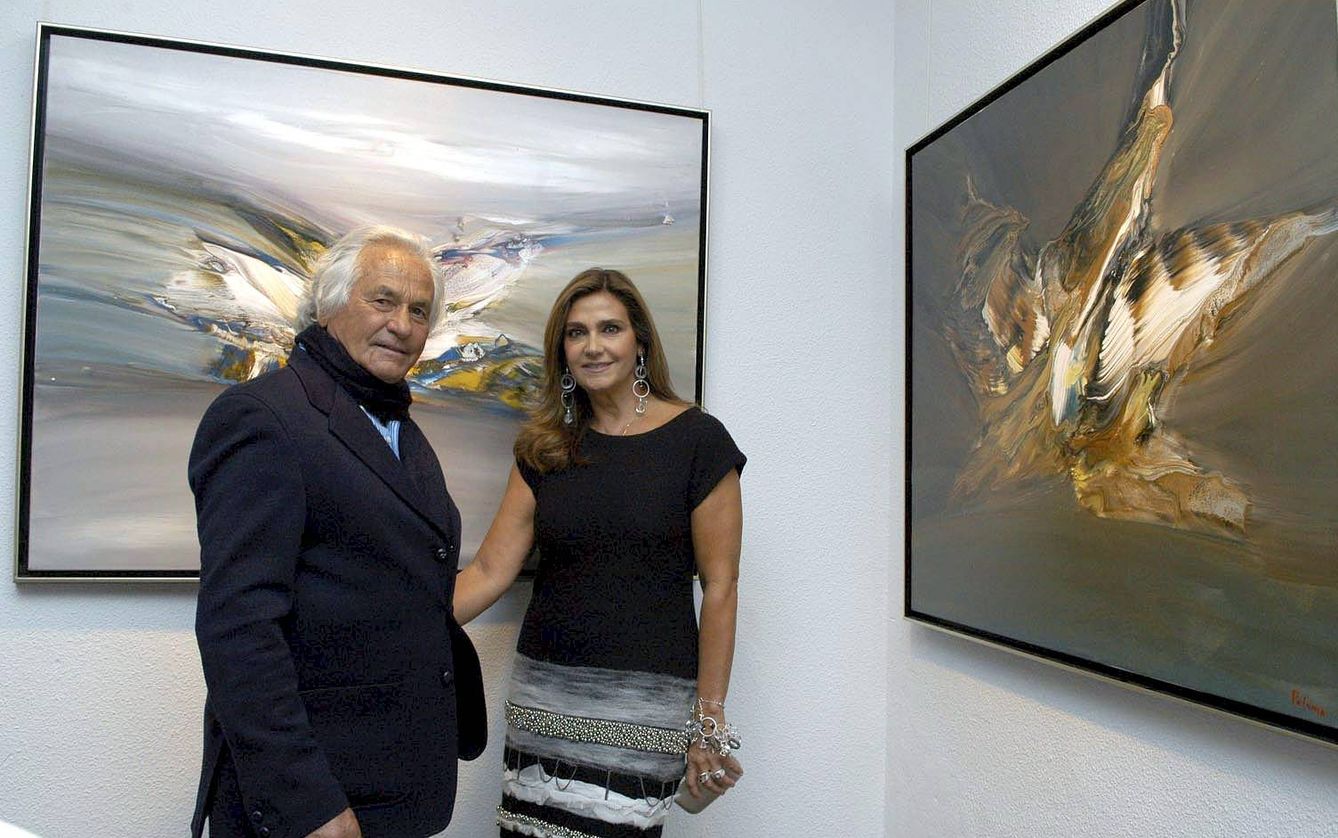 Sebastián Palomo Linares y Marina Danko, durante la inauguración de la exposición 'Vida', en 2010. (EFE/Enrique Alonso)