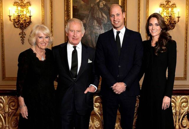 Camila Parker, Carlos III, el príncipe Guillermo y Kate Middleton, princesa de Gales. (Getty/Chris Jackson)