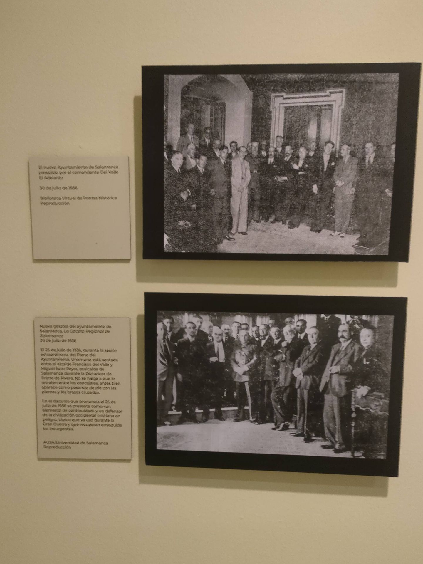 Las dos fotografías del ayuntamiento de Salamanca tras el Golpe de Estado (P.C)
