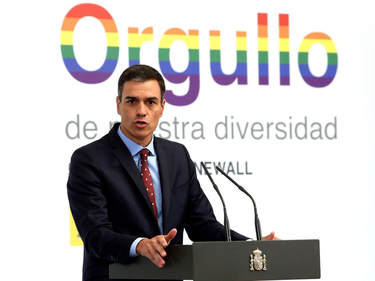 Foto: Pedro Sánchez, en el acto institucional del Orgullo LGTBI en 2019. (EFE)