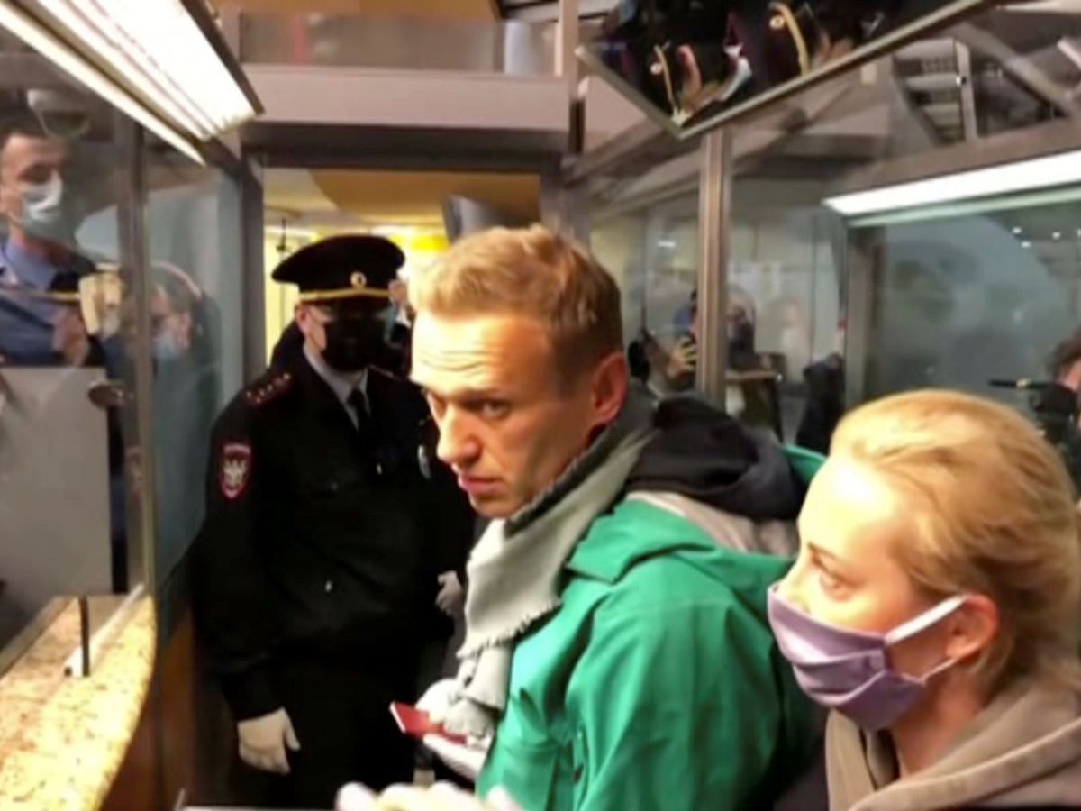 Foto: Momento de la detención de Navalni. (Reuters)