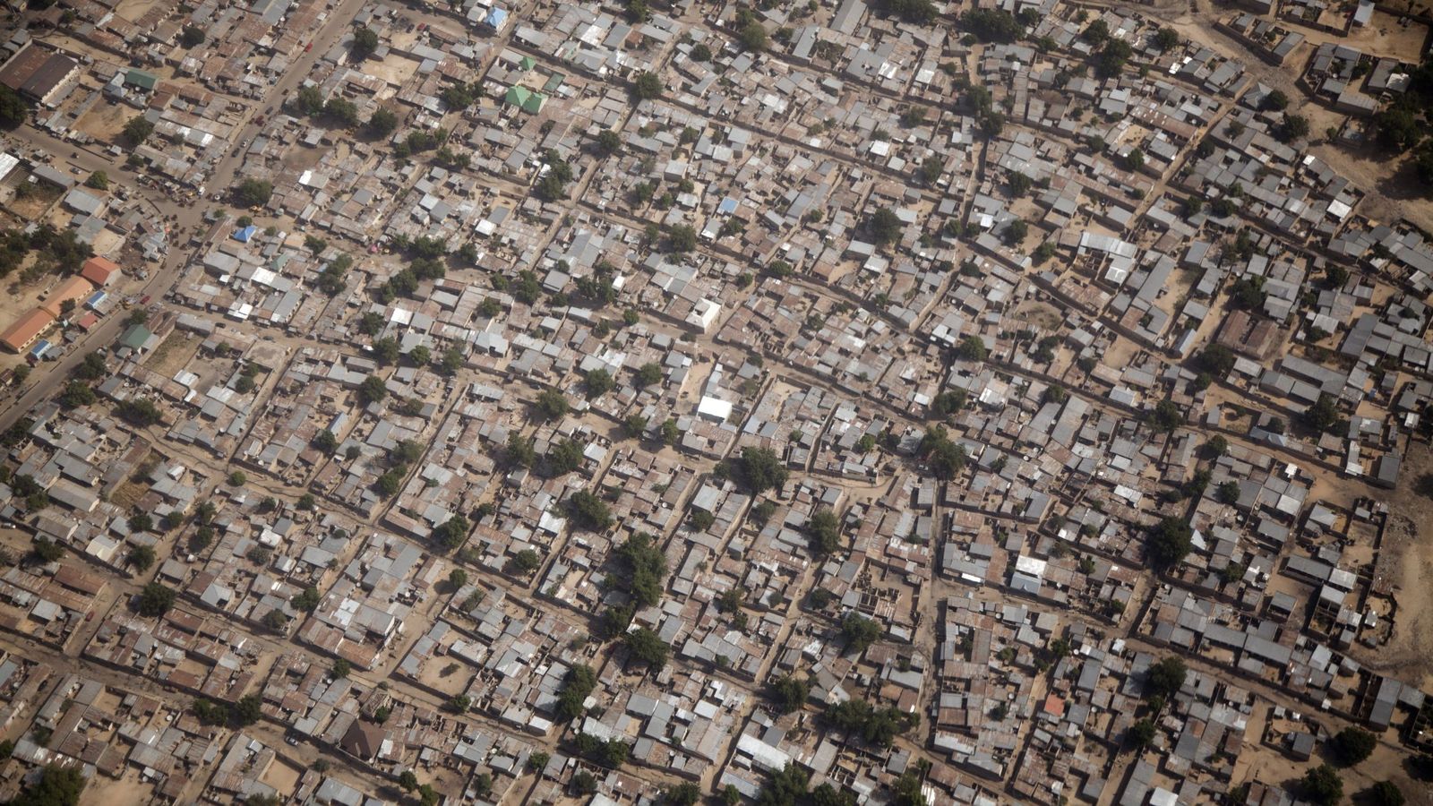 Foto: Vista aérea de la ciudad nigeriana de Maiduguri, donde 
