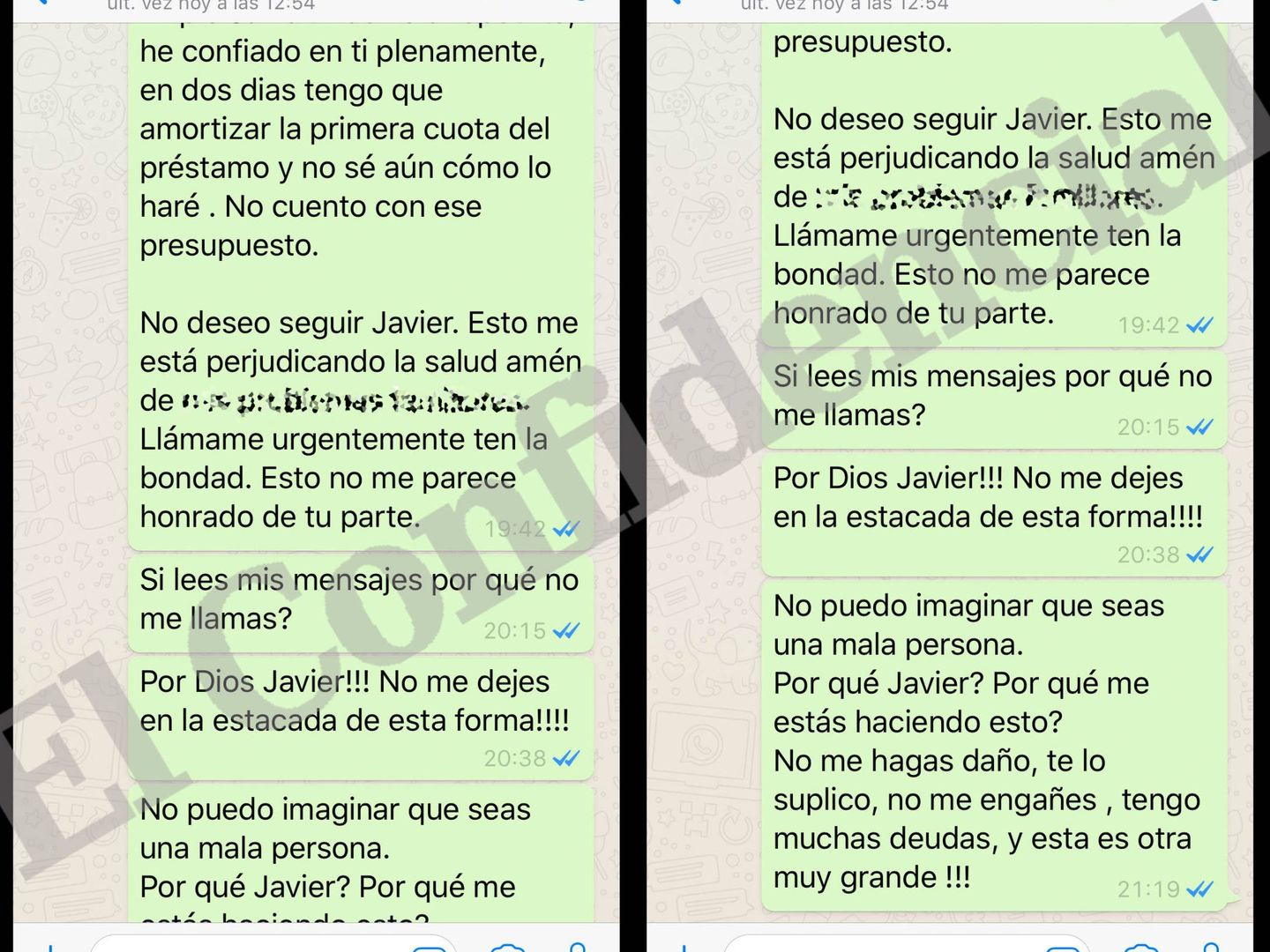 Muestra de los chats entre Isabel Maura y el tal Javier Martínez, de UproFX.