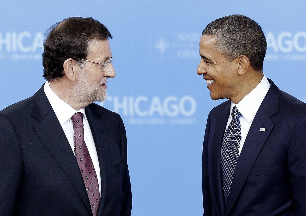 Foto: El presidente de España, Mariano Rajoy, conversa con el presidente de Estados Unidos, Barack Obama. (EFE)
