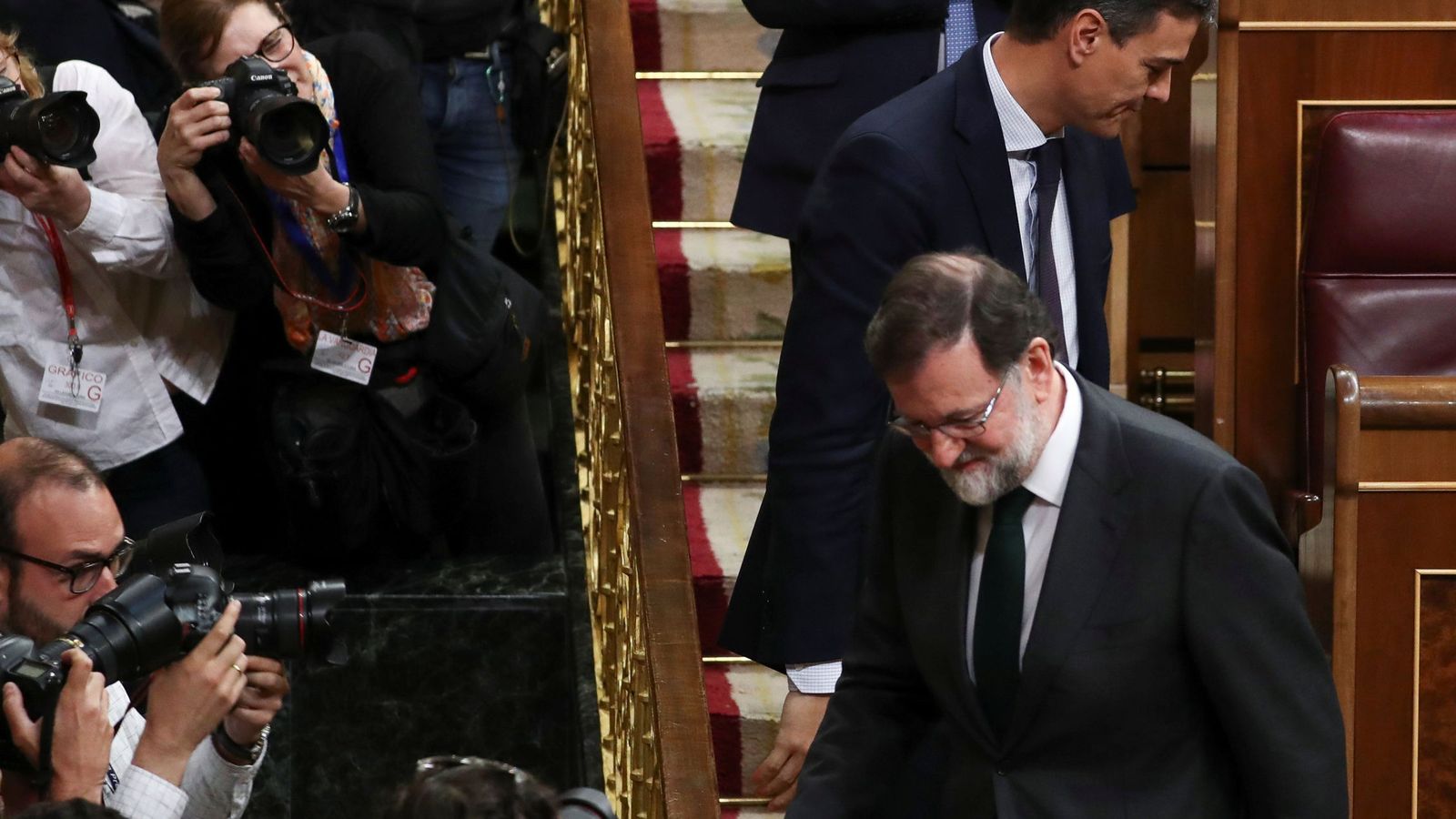 Foto: Pedro Sánchez, junto con Mariano Rajoy, en el Congreso de los Diputados. (Reuters)