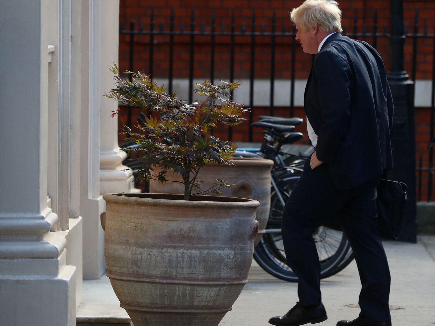 Boris Johnson llega a la Carlton House Terrace en Londres, el 10 de julio de 2018. (Reuters)
