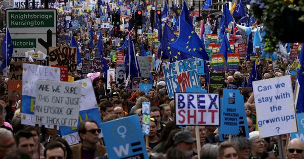 Foto: Una imagen de la multitudinaria marcha en Londres. (Reuters)