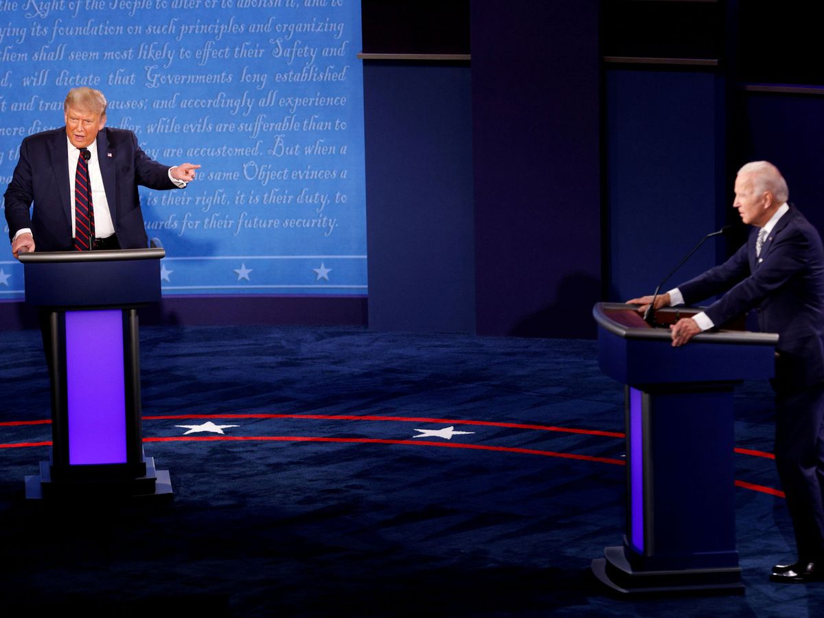 Foto: Primera debate presidencial Trump-Biden. (Reuters)