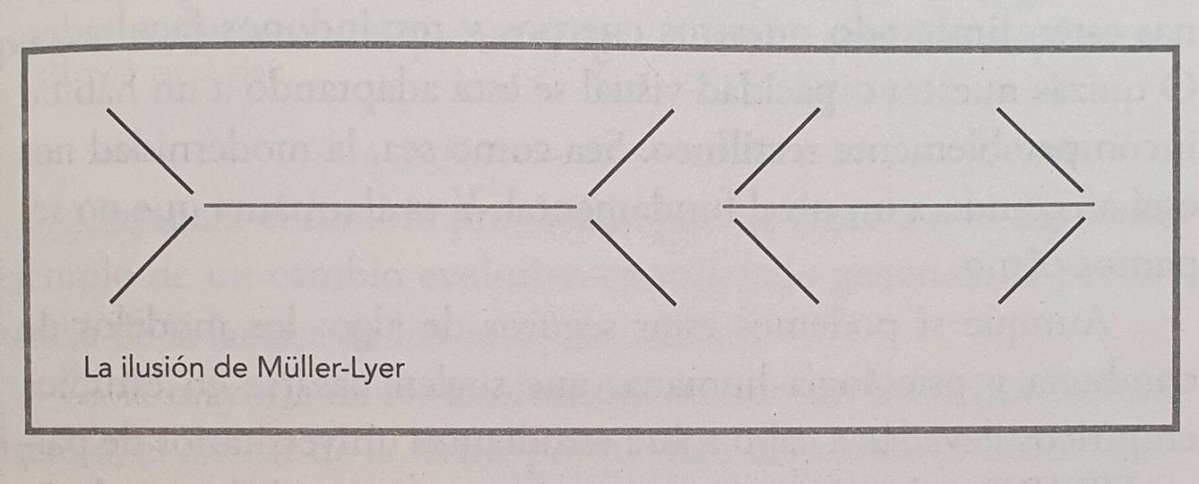 La ilusión de Müller-Lyer.