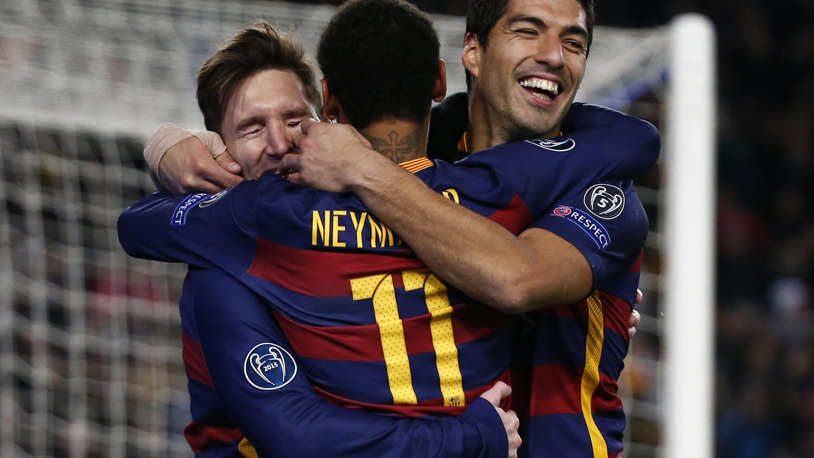 Foto: Messi, Suárez y Neymar celebran un gol en Champions (Reuters).