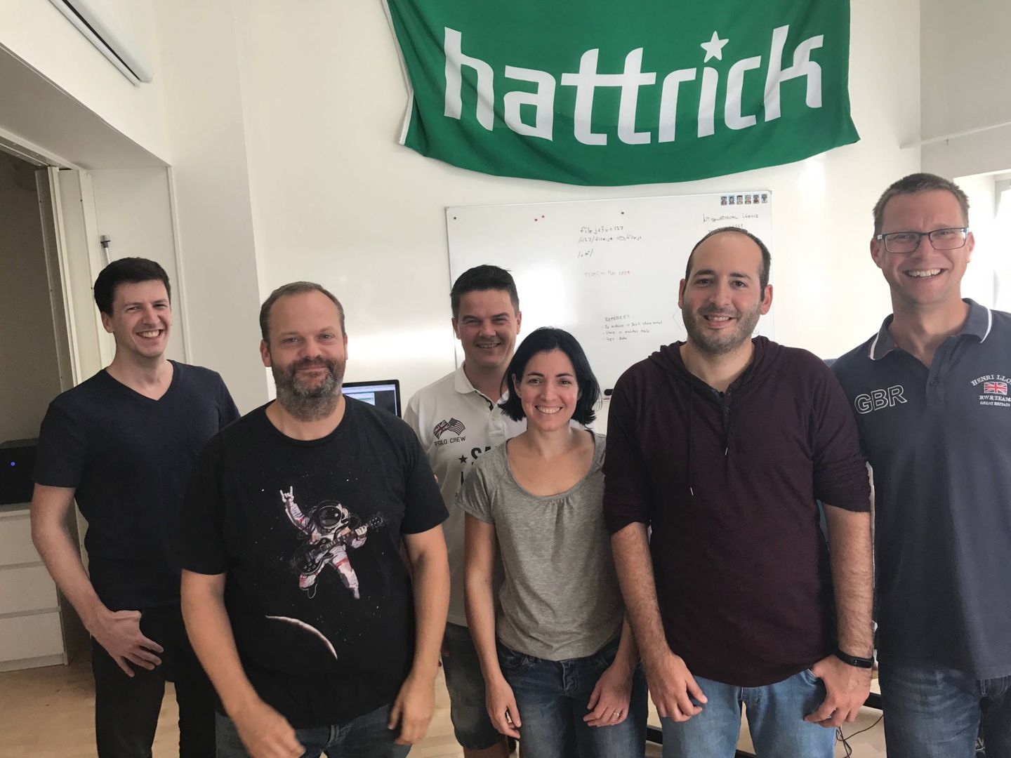 El equipo de Hattrick, en sus oficinas.