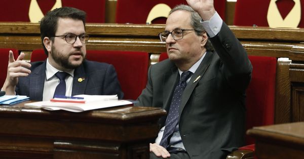 Foto: El presidente de la Generalitat, Quim Torra (d), junto al vicepresidente del Govern, Pere Aragonès. (EFE)