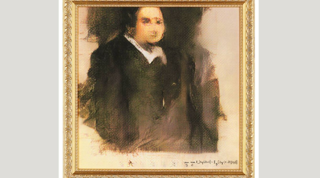 Retrato 'Edmond de Belamy', creado por un algoritmo. (Christie's)