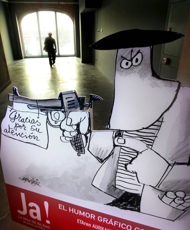 Foto: Exposición de humor gráfico contra ETA en Bilbao en una foto de archivo. (EFE)