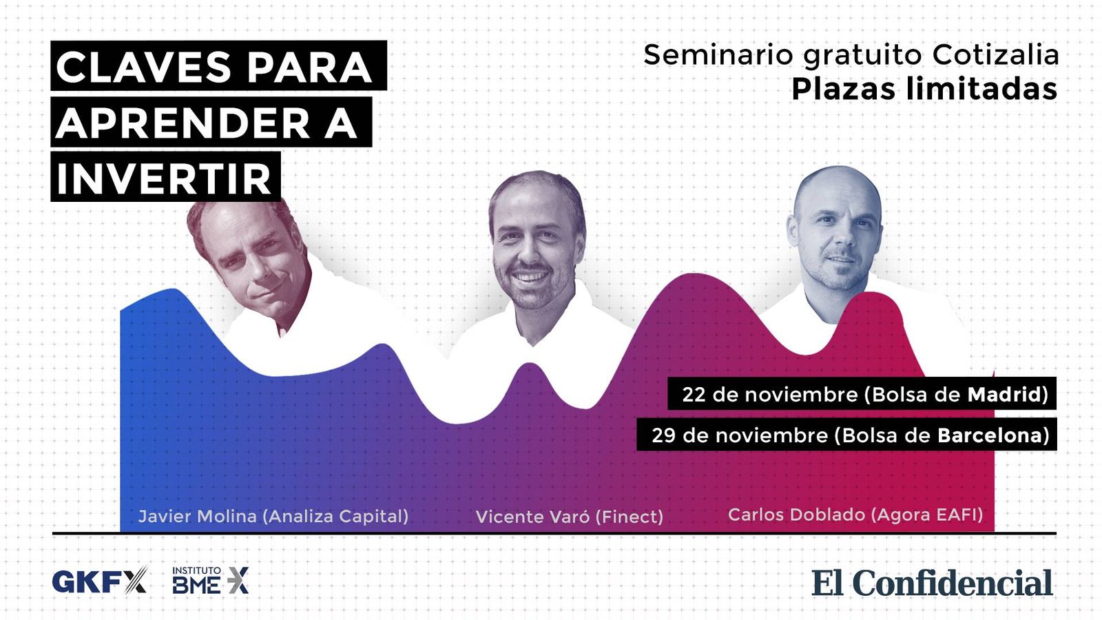 Foto: Claves para Aprender a Invertir con Javier Molina, Vicente Varó y Carlos Doblado