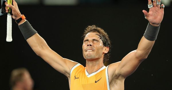 Foto: Nadal celebra su victoria este jueves en Australia. (Reuters)