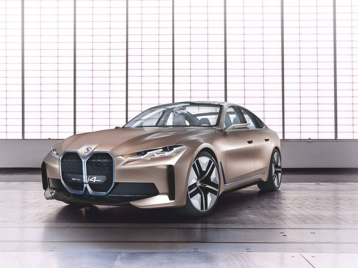 Foto: Frontal llamativo en el BMW i4 Concept, un coche que estará en producción en 2021. 