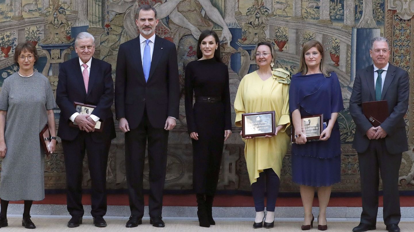 Los reyes Felipe VI y Letizia, en el acto de entrega de los Premios Nacionales de Investigación 2019. (EFE)