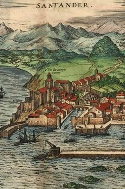Santander, Cantabria, vista por Joris Hoefnagel hacia finales del siglo XVI (CC)