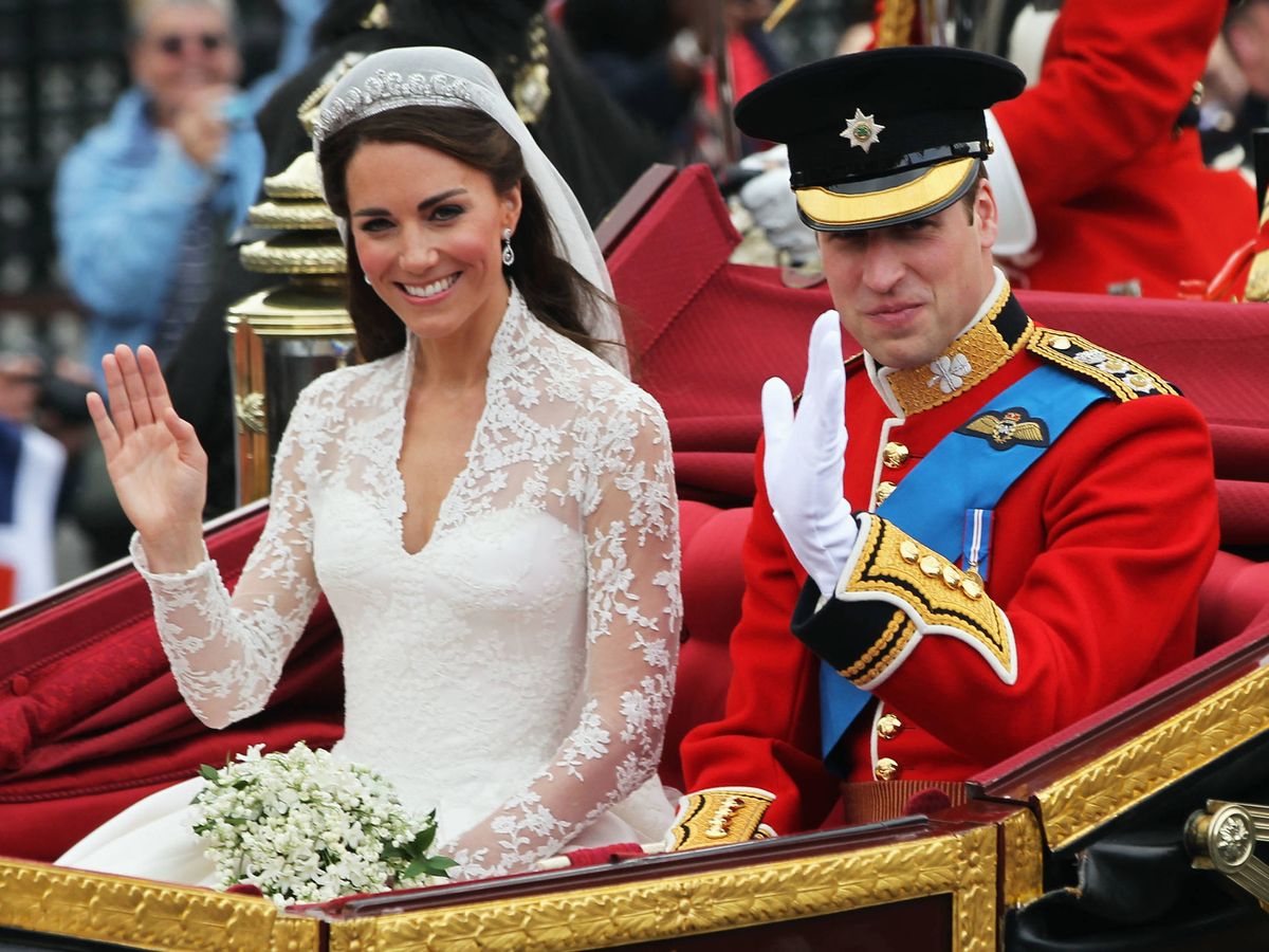 Foto: El príncipe Guillermo y Kate Middleton, el día de su boda. (Getty)