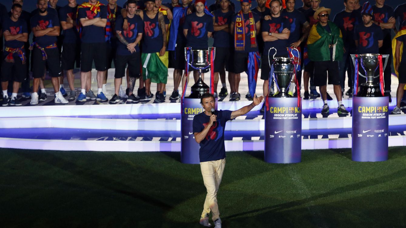 Foto: Luis Enrique habla en el Camp Nou (Reuters)