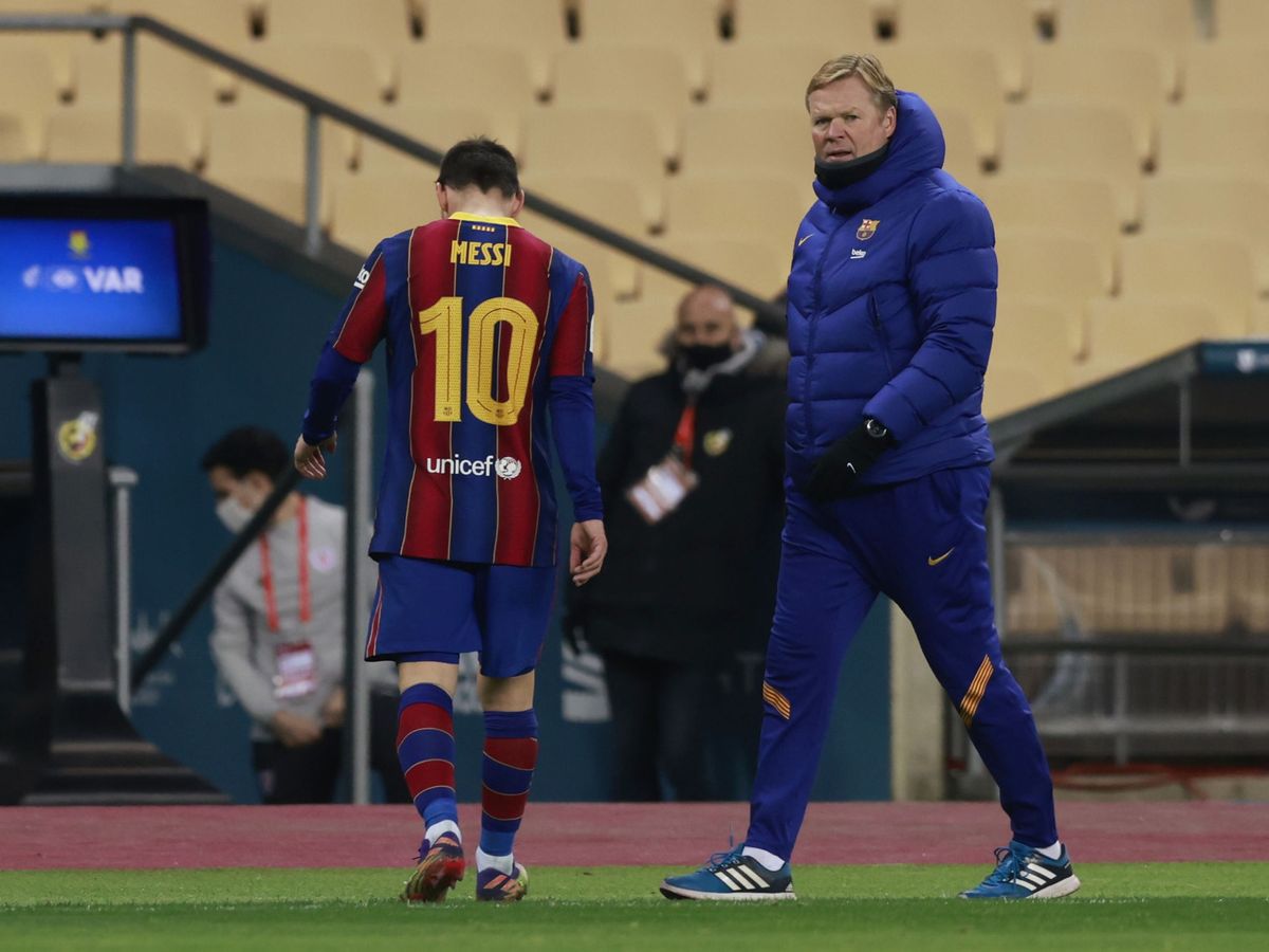 Foto: Koeman y Messi, durante la Supercopa de España. (Reuters)