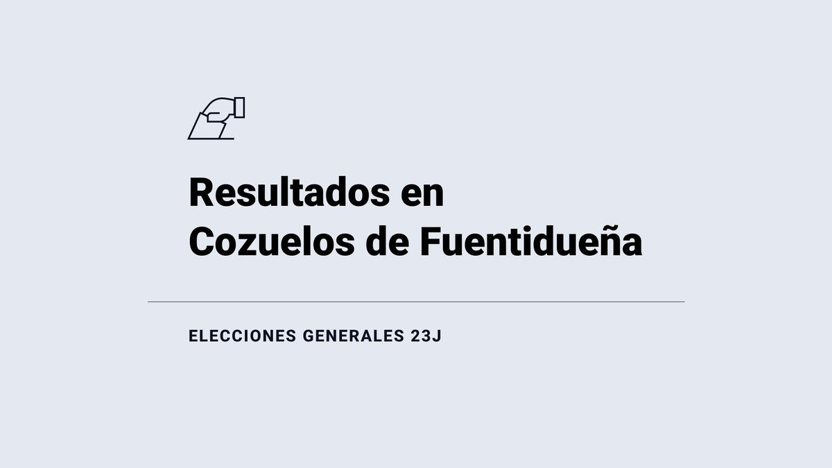 Votos, escaños, escrutinio y ganador en Cozuelos de Fuentidueña: resultados de las elecciones generales del 23 de julio del 2023